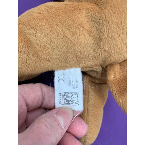 Fiesta Hound Dog Laying with Beanbag Legs 10 Inch Caramel Colored Vintage - Picture 7 of 11